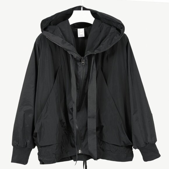 Denis Gagnon Black Taffeta Oversized Hooded Jacket - Picture 1 of 10